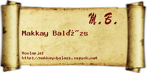 Makkay Balázs névjegykártya